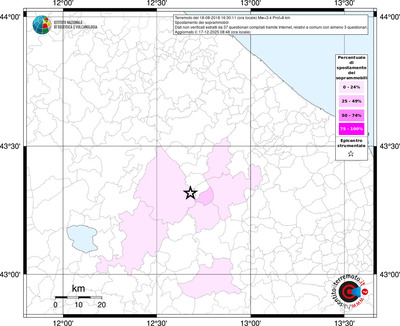 Mappa territorio comunale con almeno 3 questionari