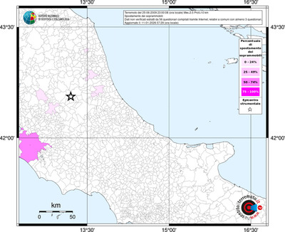 Mappa territorio comunale con almeno 3 questionari