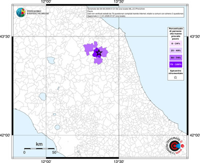 Mappa territorio comunale con almeno 3 questionari