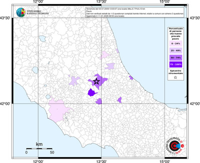 Mappa territorio comunale con almeno 3 questionari
