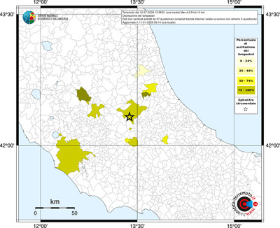 Mappa territorio comunale con almeno 3 questionari