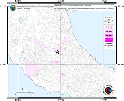 Mappa territorio comunale con almeno 3 questionari