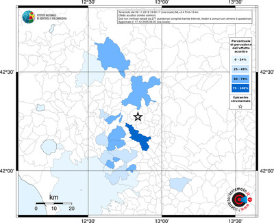 Mappa territorio comunale con almeno 3 questionari