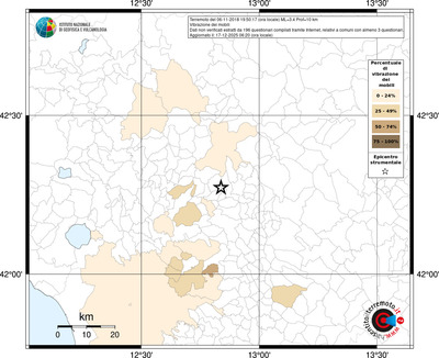 Mappa territorio comunale con almeno 3 questionari