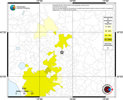 Mappa territorio comunale con almeno 3 questionari
