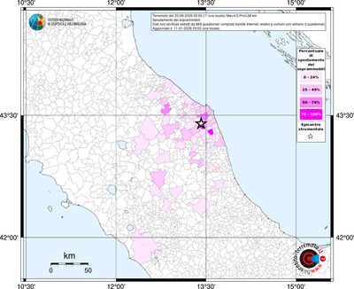 Mappa territorio comunale con almeno 3 questionari