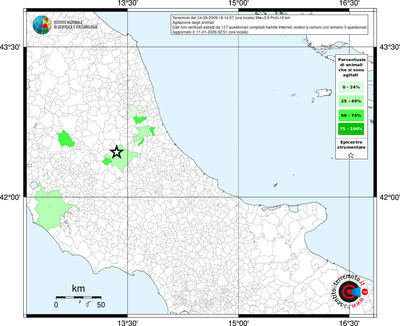 Mappa territorio comunale con almeno 3 questionari
