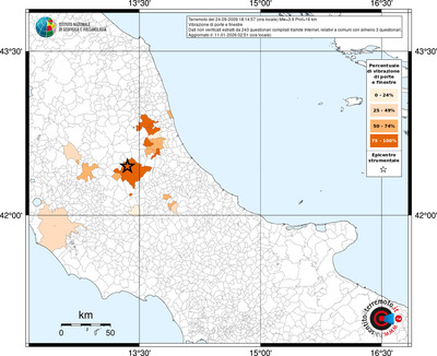 Mappa territorio comunale con almeno 3 questionari