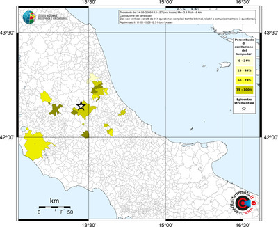 Mappa territorio comunale con almeno 3 questionari