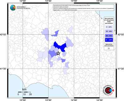 Mappa territorio comunale con almeno 3 questionari