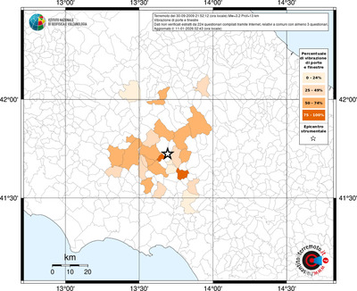 Mappa territorio comunale con almeno 3 questionari