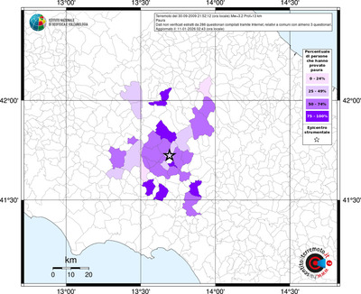 Mappa territorio comunale con almeno 3 questionari