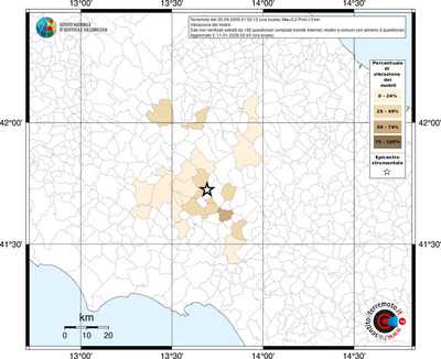 Mappa territorio comunale con almeno 3 questionari