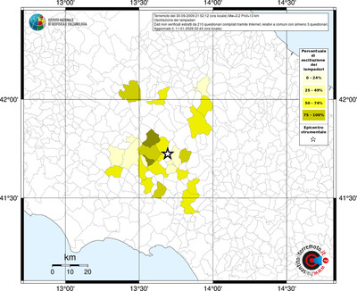 Mappa territorio comunale con almeno 3 questionari