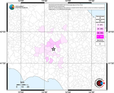 Mappa territorio comunale con almeno 3 questionari