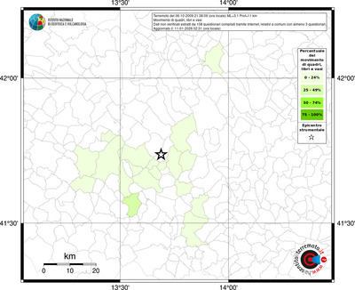 Mappa territorio comunale con almeno 3 questionari