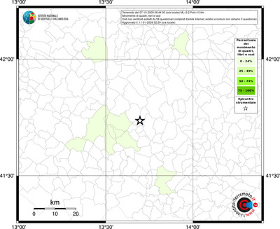 Mappa territorio comunale con almeno 3 questionari