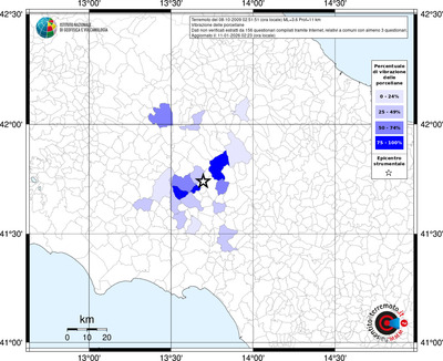 Mappa territorio comunale con almeno 3 questionari