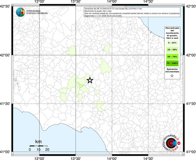 Mappa territorio comunale con almeno 3 questionari