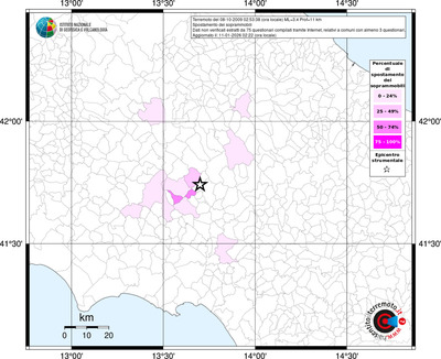Mappa territorio comunale con almeno 3 questionari