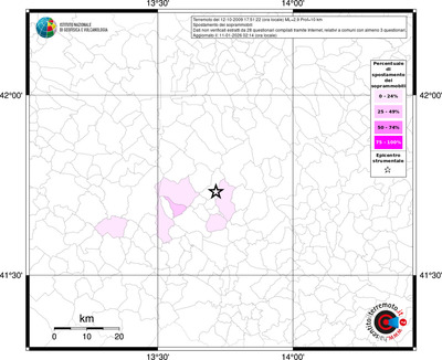 Mappa territorio comunale con almeno 3 questionari