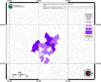 Mappa territorio comunale con almeno 3 questionari