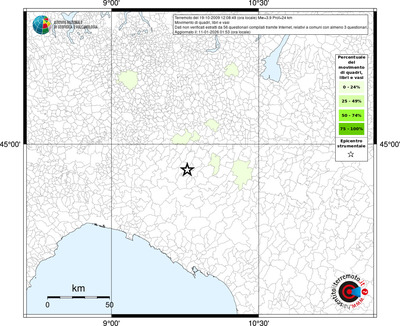 Mappa territorio comunale con almeno 3 questionari