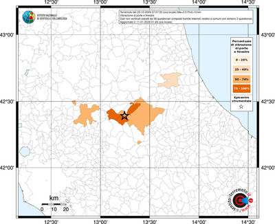 Mappa territorio comunale con almeno 3 questionari