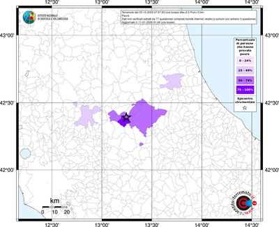 Mappa territorio comunale con almeno 3 questionari
