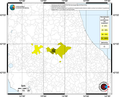 Mappa territorio comunale con almeno 3 questionari