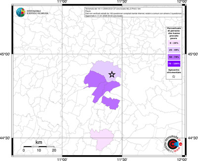 Mappa territorio comunale con almeno 3 questionari