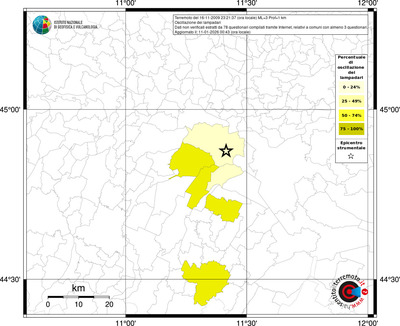 Mappa territorio comunale con almeno 3 questionari