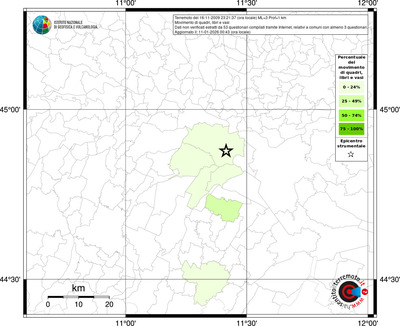 Mappa territorio comunale con almeno 3 questionari