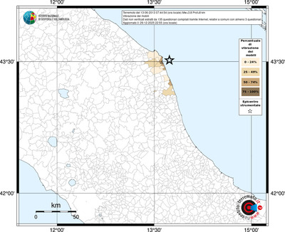 Mappa territorio comunale con almeno 3 questionari