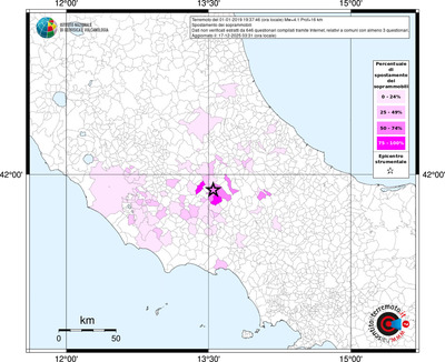 Mappa territorio comunale con almeno 3 questionari