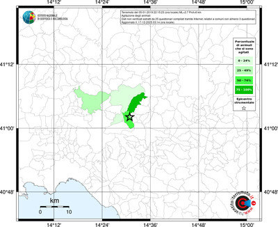 Mappa territorio comunale con almeno 3 questionari