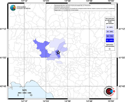 Mappa territorio comunale con almeno 3 questionari