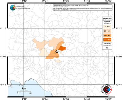 Mappa territorio comunale con almeno 3 questionari
