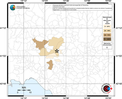 Mappa territorio comunale con almeno 3 questionari