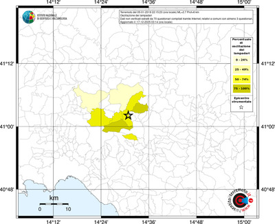 Mappa territorio comunale con almeno 3 questionari