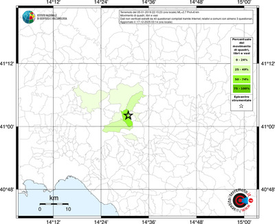 Mappa territorio comunale con almeno 3 questionari