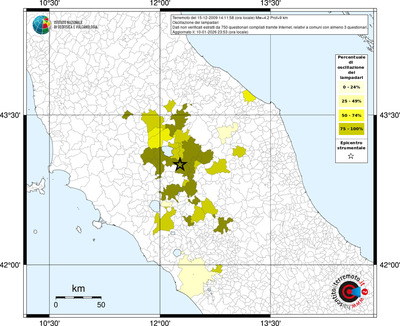 Mappa territorio comunale con almeno 3 questionari