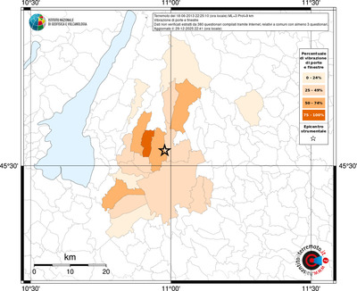 Mappa territorio comunale con almeno 3 questionari
