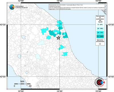 Mappa territorio comunale con almeno 3 questionari