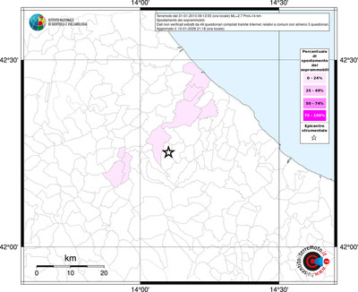 Mappa territorio comunale con almeno 3 questionari