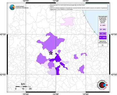 Mappa territorio comunale con almeno 3 questionari