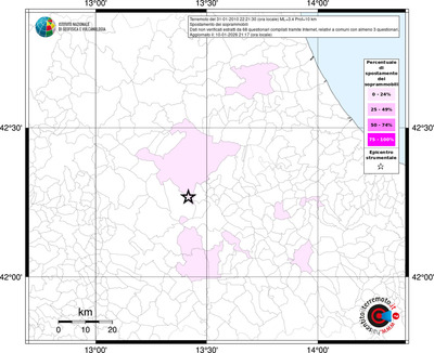 Mappa territorio comunale con almeno 3 questionari