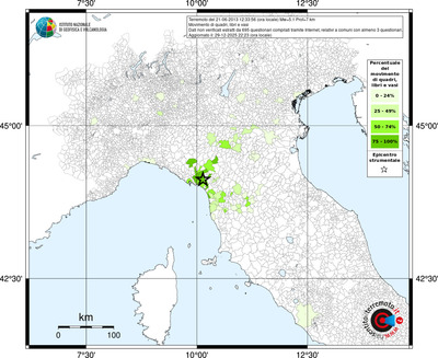 Mappa territorio comunale con almeno 3 questionari