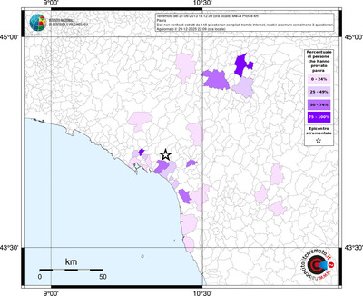 Mappa territorio comunale con almeno 3 questionari