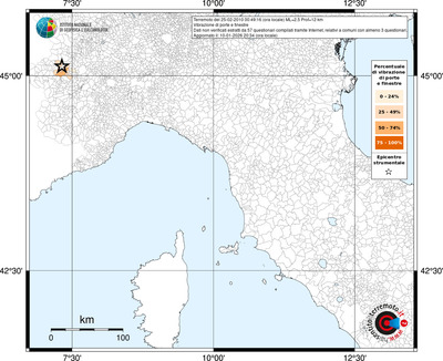 Mappa territorio comunale con almeno 3 questionari